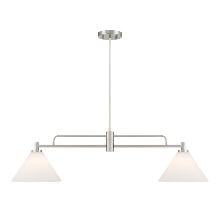 Meridian M100136BN Two Light Chandelier, Brushed Nickel