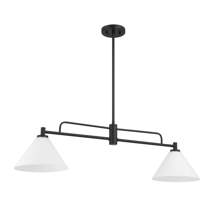 Meridian M100136MBK Two Light Chandelier, Matte Black
