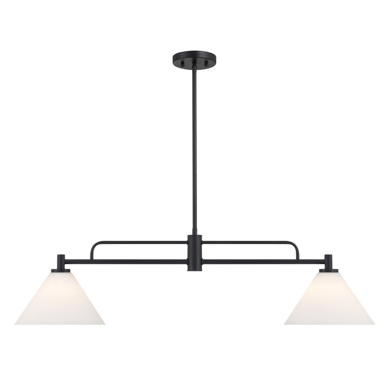 Meridian M100136MBK Two Light Chandelier, Matte Black