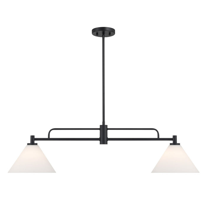 Meridian M100136MBK Two Light Chandelier, Matte Black