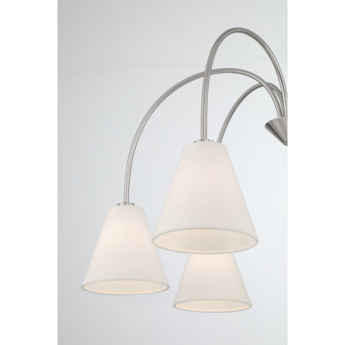 Meridian M100138BN Six Light Chandelier, Brushed Nickel