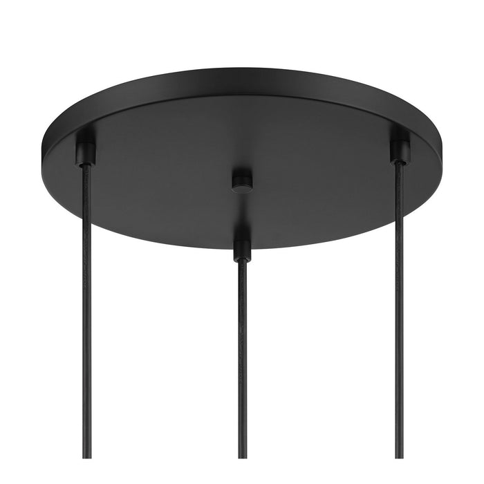 Meridian M100139MBK Three Light Chandelier, Matte Black