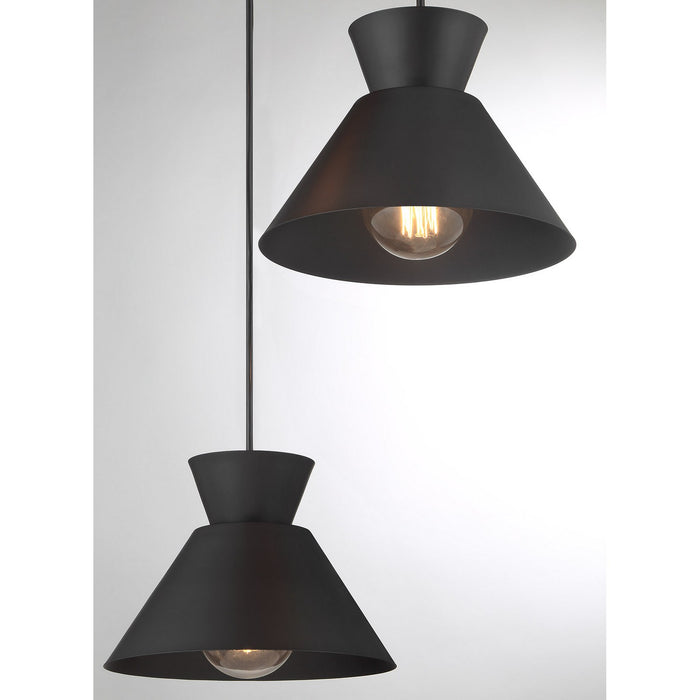Meridian M100139MBK Three Light Chandelier, Matte Black