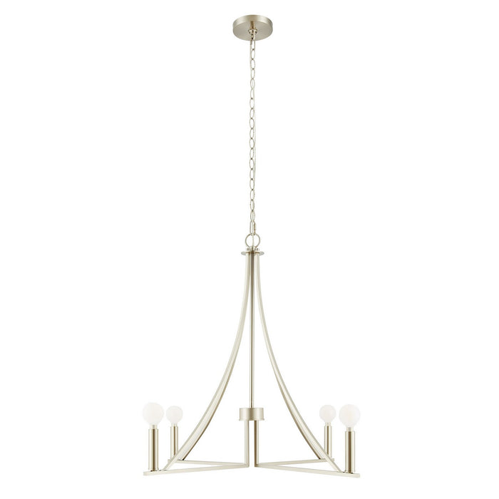 Meridian M100141BN Four Light Chandelier, Brushed Nickel