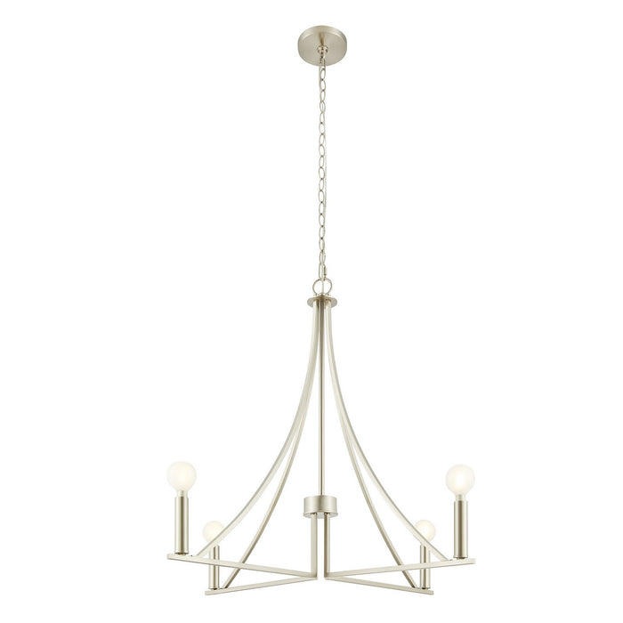 Meridian M100141BN Four Light Chandelier, Brushed Nickel