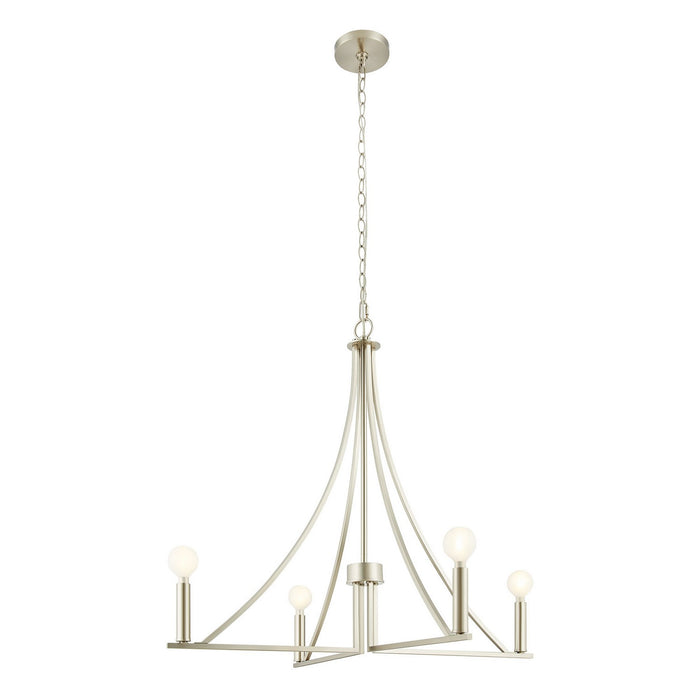 Meridian M100141BN Four Light Chandelier, Brushed Nickel