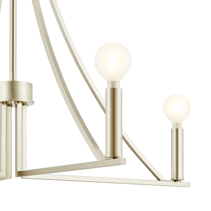 Meridian M100141BN Four Light Chandelier, Brushed Nickel