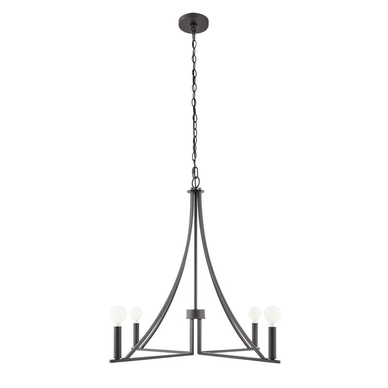 Meridian M100141MBK Four Light Chandelier, Matte Black