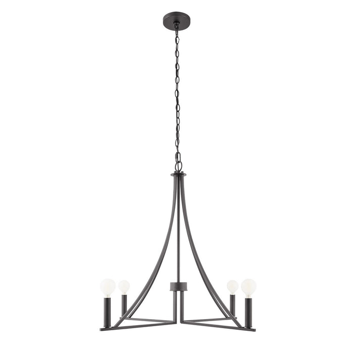 Meridian M100141MBK Four Light Chandelier, Matte Black