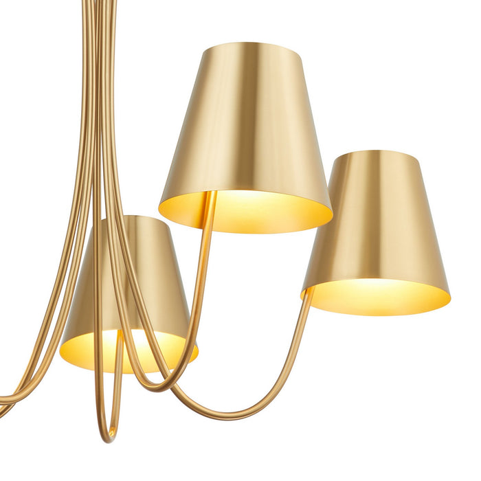 Meridian M100142NB Five Light Chandelier, Natural Brass
