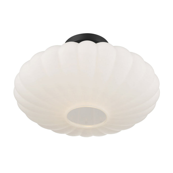 Meridian M60075MBK One Light Semi-Flush Mount, Matte Black