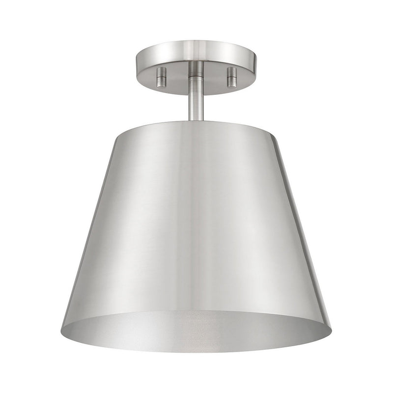 Meridian M60076BN One Light Semi-Flush Mount, Brushed Nickel