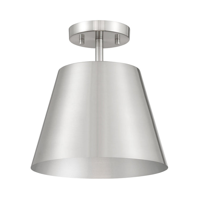 Meridian M60076BN One Light Semi-Flush Mount, Brushed Nickel