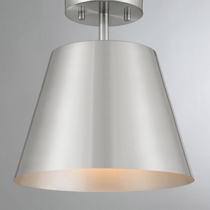 Meridian M60076BN One Light Semi-Flush Mount, Brushed Nickel