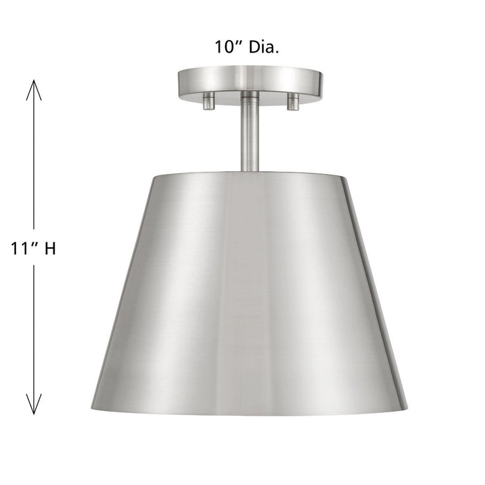 Meridian M60076BN One Light Semi-Flush Mount, Brushed Nickel