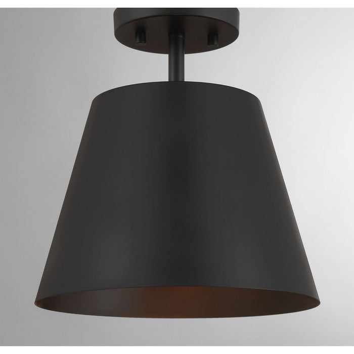 Meridian M60076MBK One Light Semi-Flush Mount, Matte Black