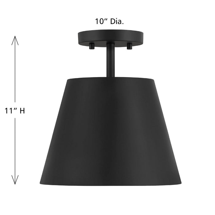 Meridian M60076MBK One Light Semi-Flush Mount, Matte Black