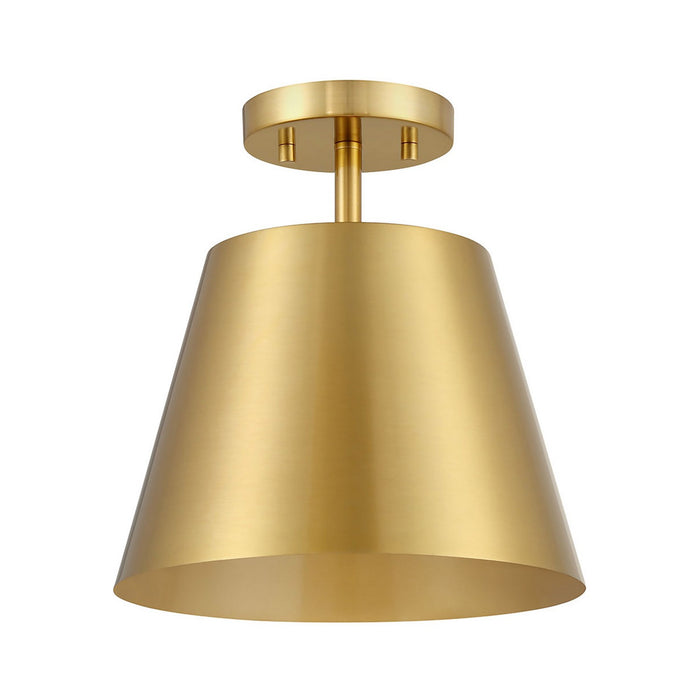 Meridian M60076NB One Light Semi-Flush Mount, Natural Brass