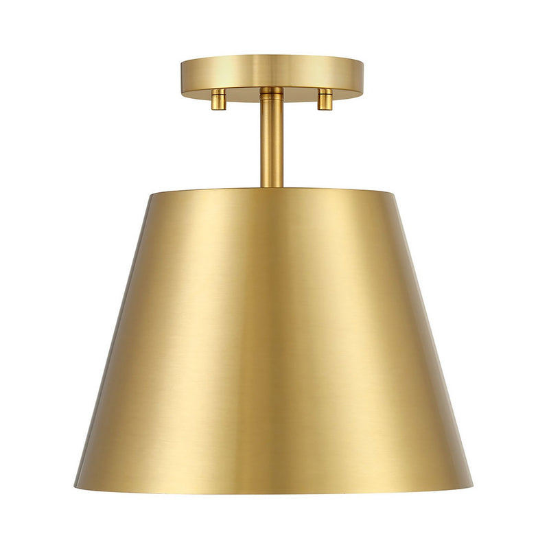 Meridian M60076NB One Light Semi-Flush Mount, Natural Brass