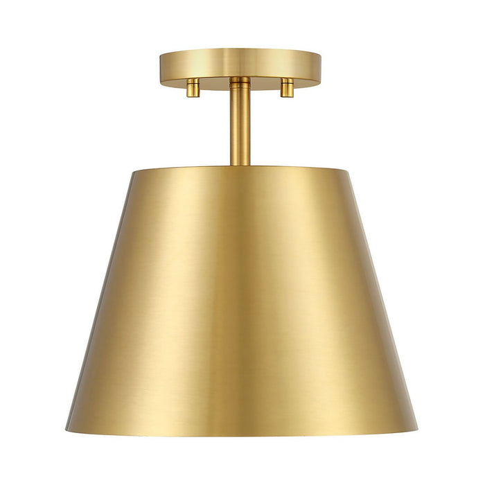 Meridian M60076NB One Light Semi-Flush Mount, Natural Brass
