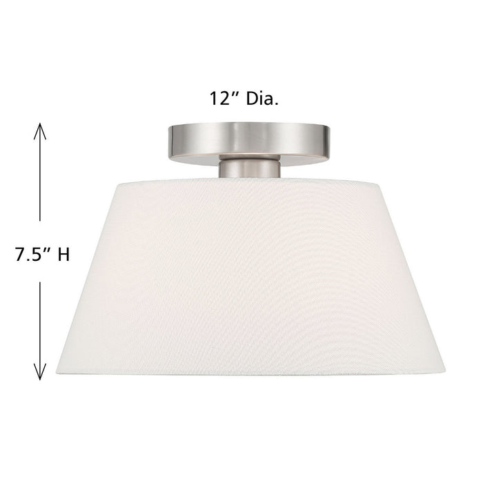 Meridian M60077BN Three Light Semi-Flush Mount, Brushed Nickel