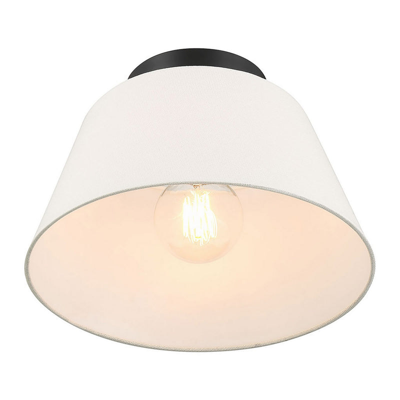 Meridian M60077MBK One Light Semi-Flush Mount, Matte Black