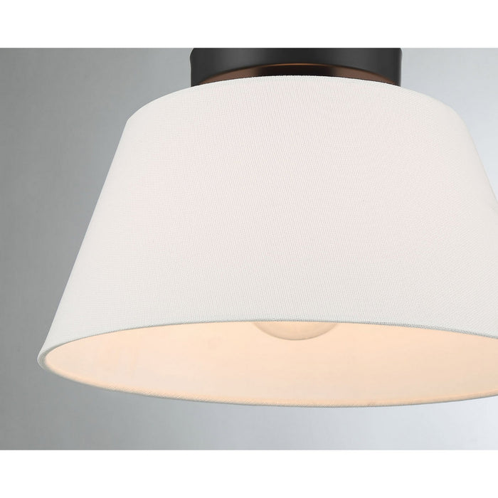 Meridian M60077MBK One Light Semi-Flush Mount, Matte Black