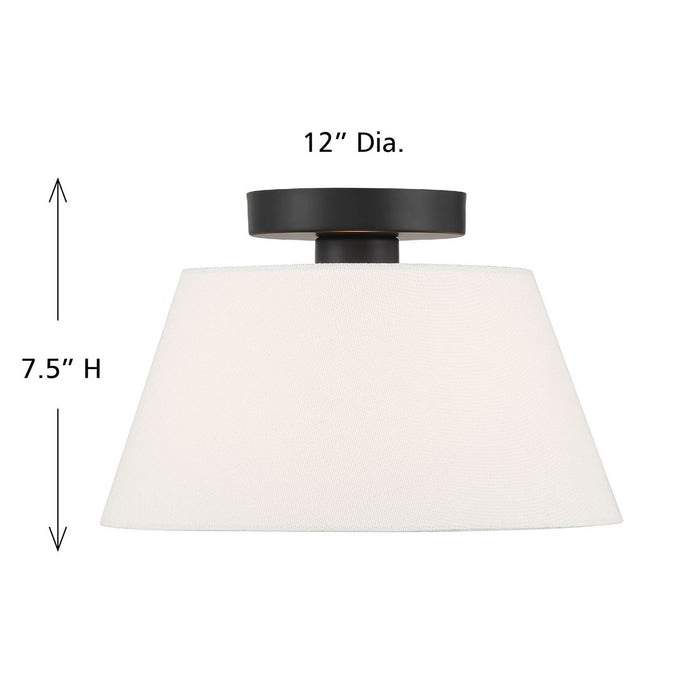 Meridian M60077MBK One Light Semi-Flush Mount, Matte Black