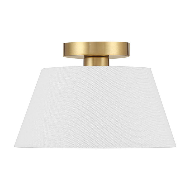 Meridian M60077NB Three Light Semi-Flush Mount, Natural Brass