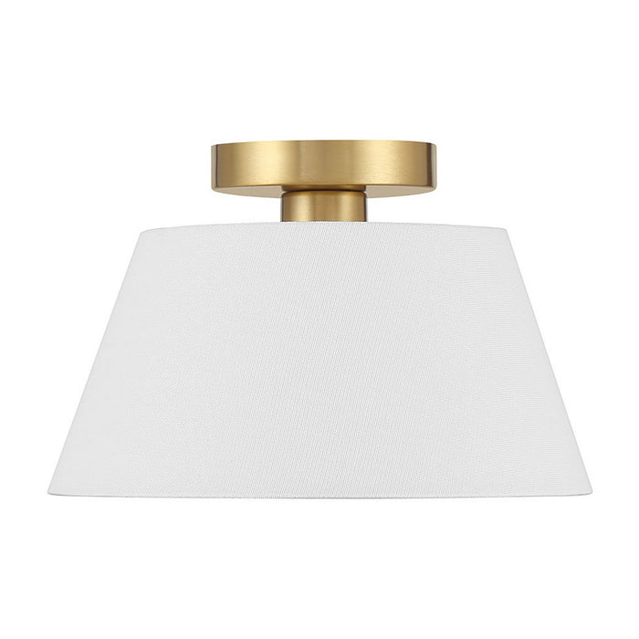 Meridian M60077NB Three Light Semi-Flush Mount, Natural Brass