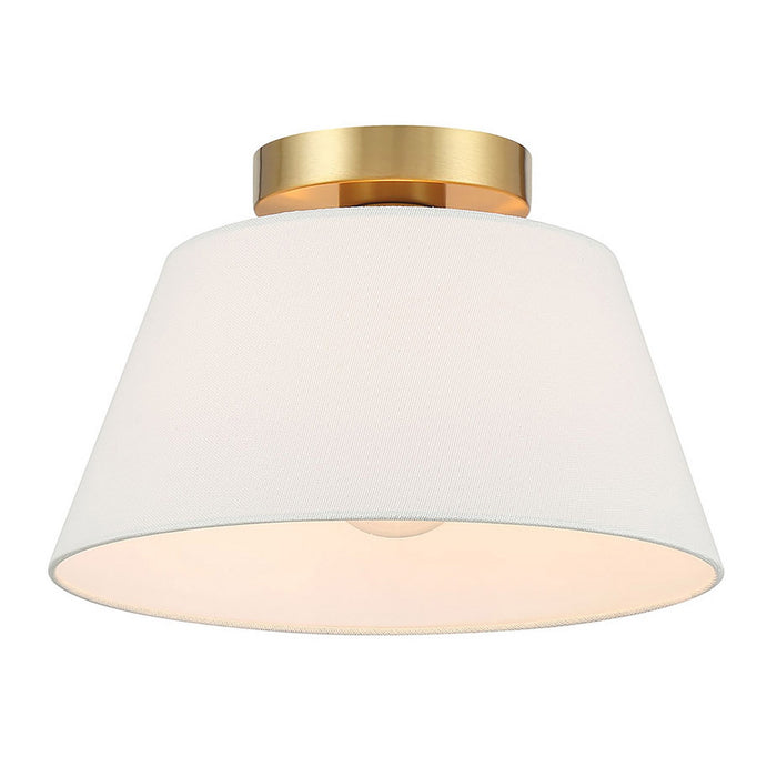 Meridian M60077NB Three Light Semi-Flush Mount, Natural Brass