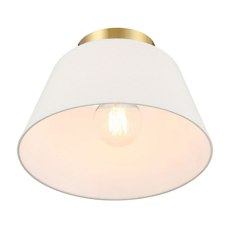 Meridian M60077NB Three Light Semi-Flush Mount, Natural Brass