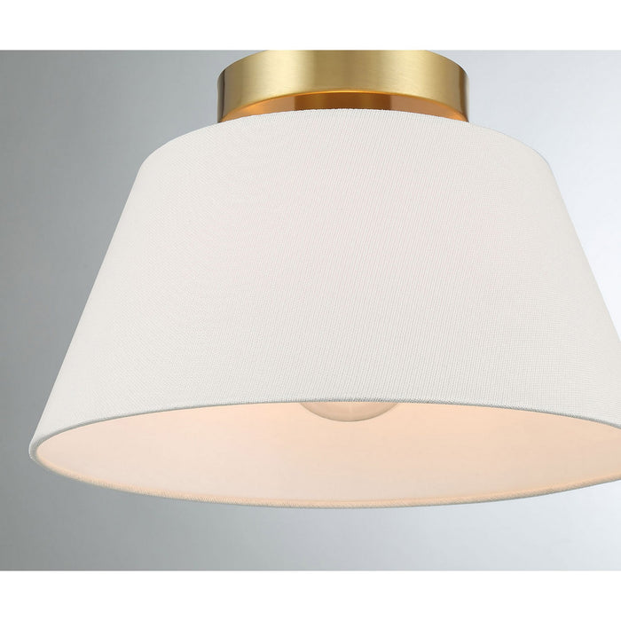 Meridian M60077NB Three Light Semi-Flush Mount, Natural Brass