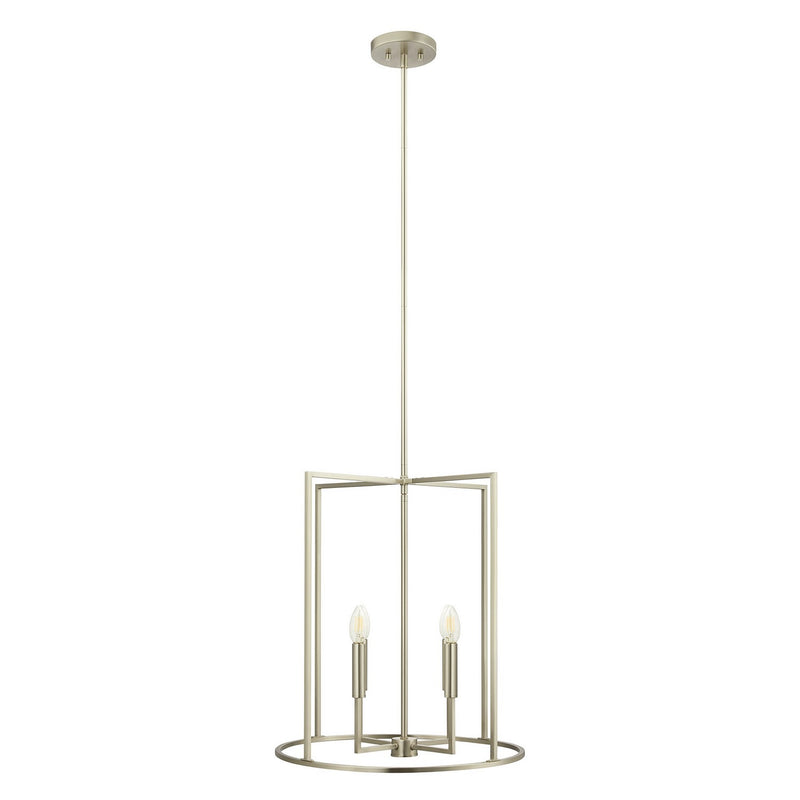 Meridian M7044BN Four Light Pendant, Brushed Nickel