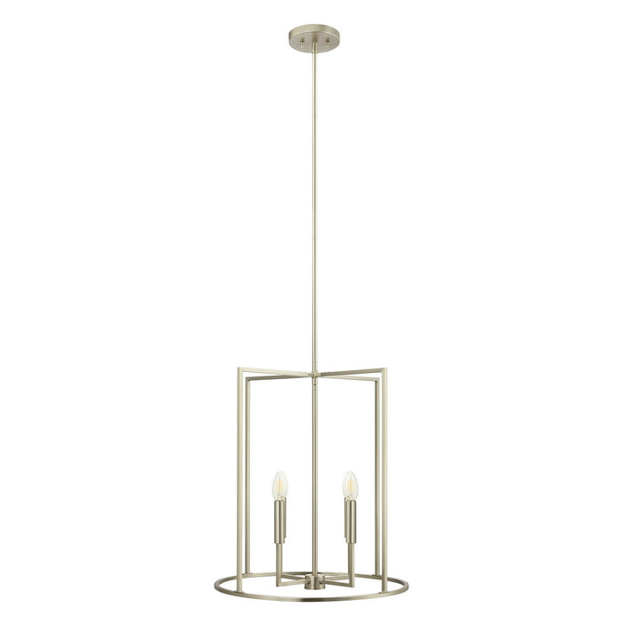 Meridian M7044BN Four Light Pendant, Brushed Nickel