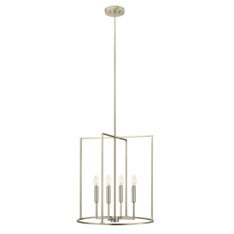 Meridian M7044BN Four Light Pendant, Brushed Nickel