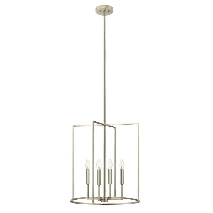 Meridian M7044BN Four Light Pendant, Brushed Nickel