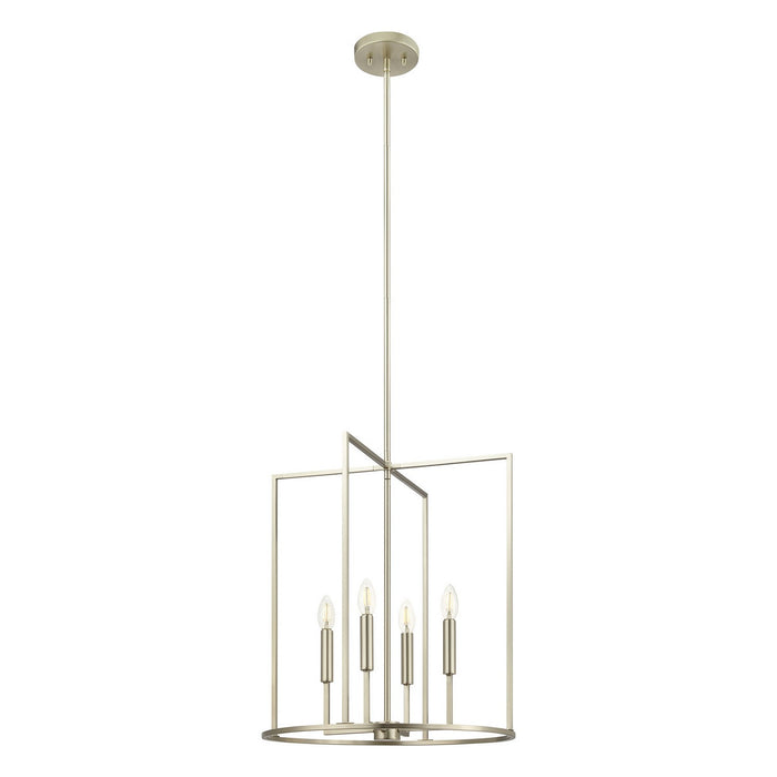 Meridian M7044BN Four Light Pendant, Brushed Nickel
