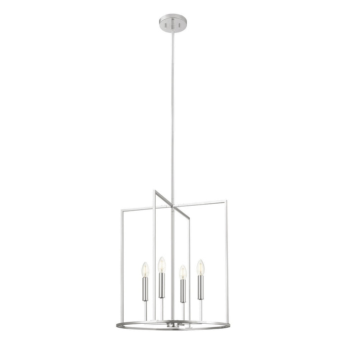 Meridian M7044CH Four Light Pendant, Chrome