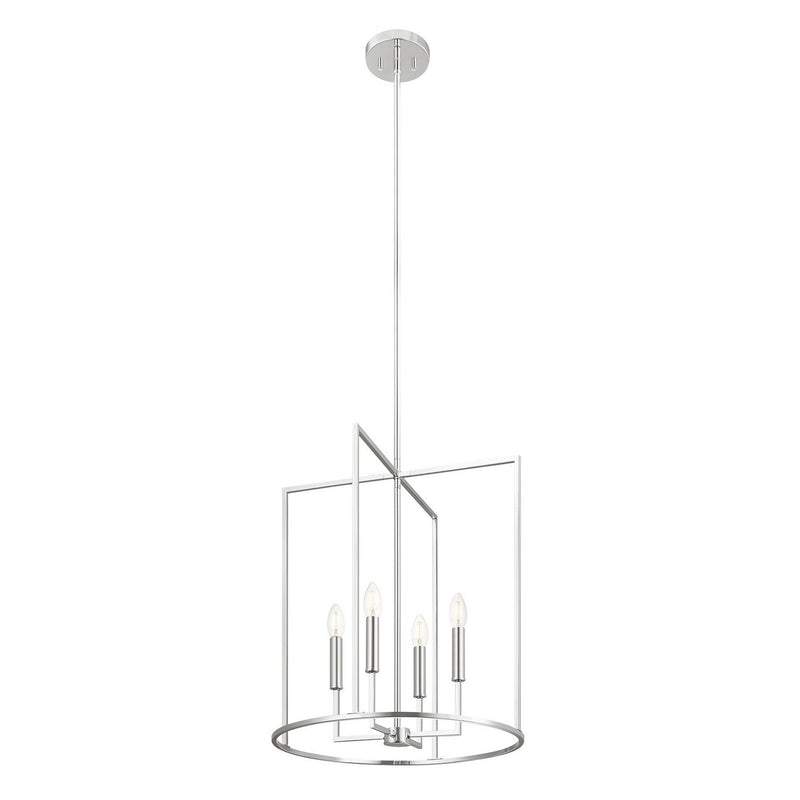 Meridian M7044CH Four Light Pendant, Chrome