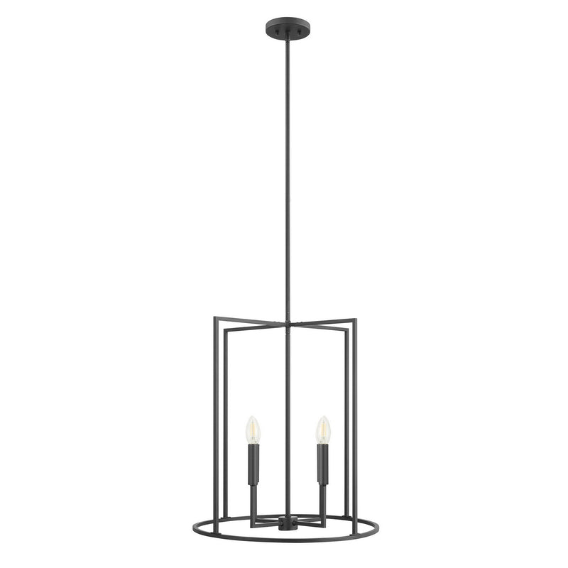 Meridian M7044MBK Four Light Pendant, Matte Black