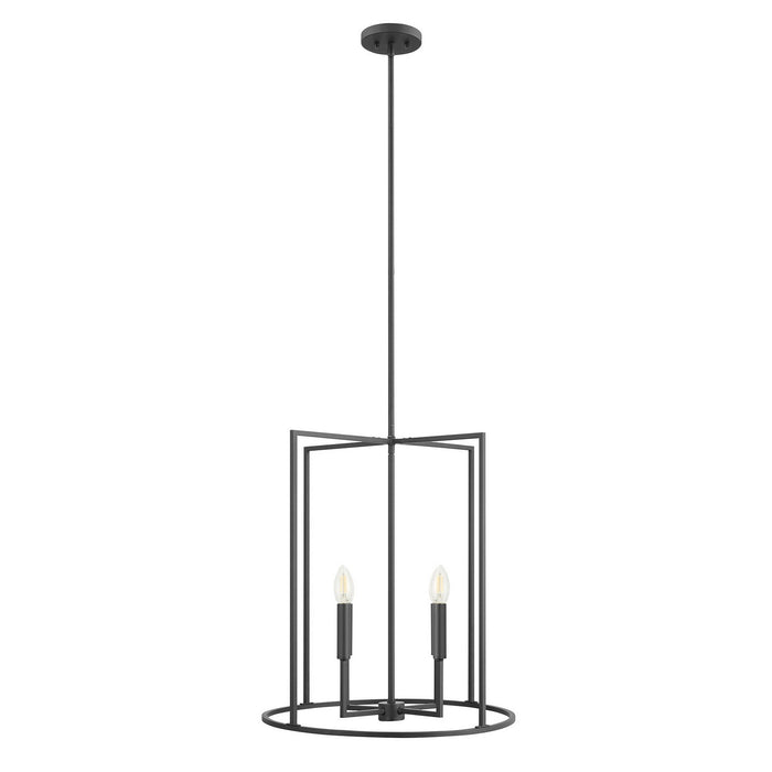 Meridian M7044MBK Four Light Pendant, Matte Black