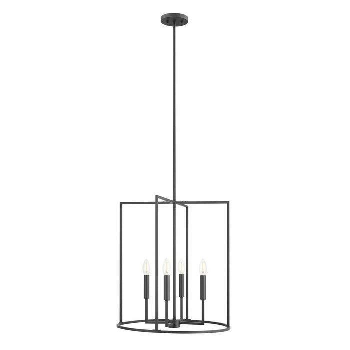Meridian M7044MBK Four Light Pendant, Matte Black