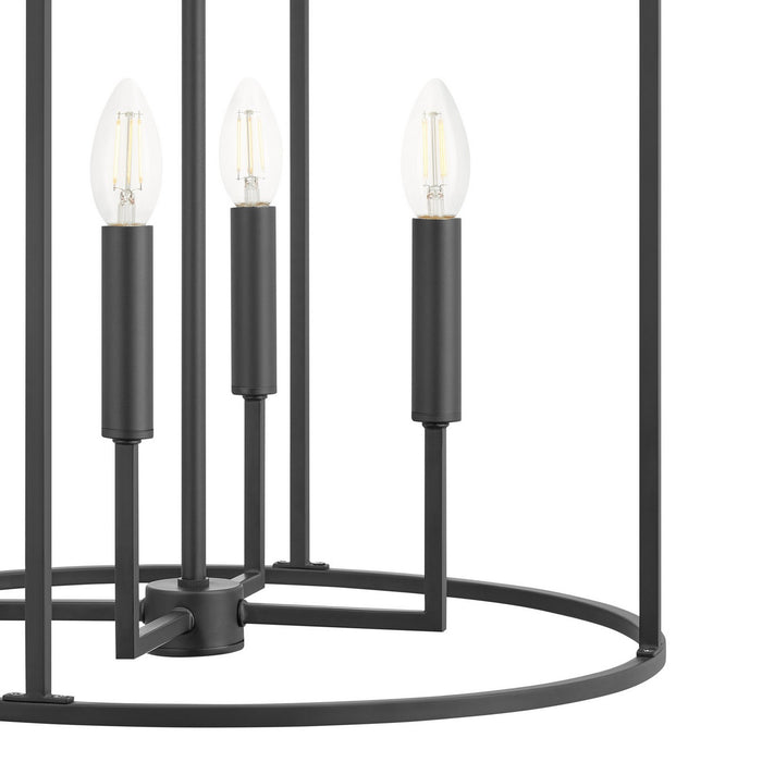 Meridian M7044MBK Four Light Pendant, Matte Black