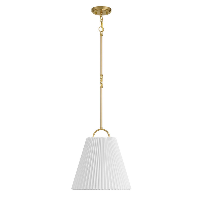 Meridian M7045NB One Light Pendant, Natural Brass
