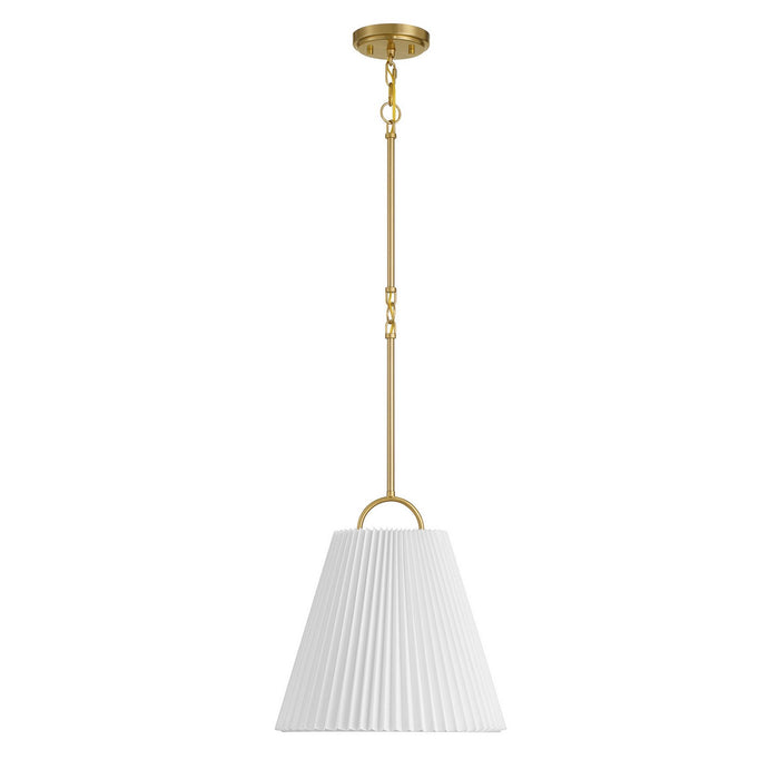 Meridian M7045NB One Light Pendant, Natural Brass