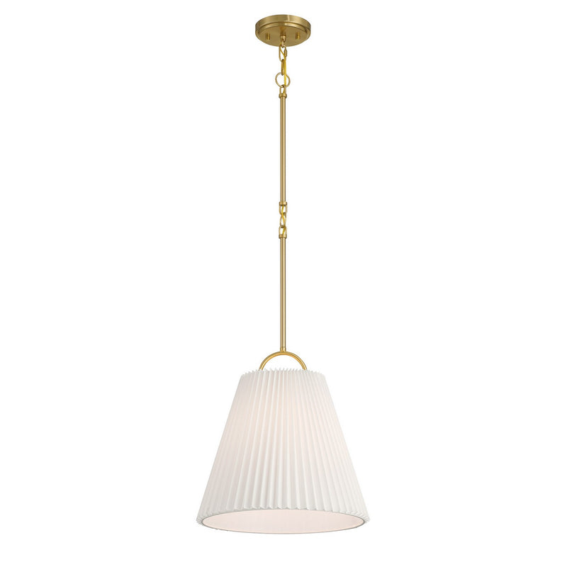 Meridian M7045NB One Light Pendant, Natural Brass