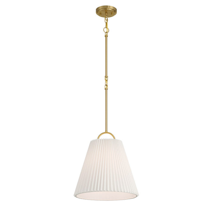 Meridian M7045NB One Light Pendant, Natural Brass