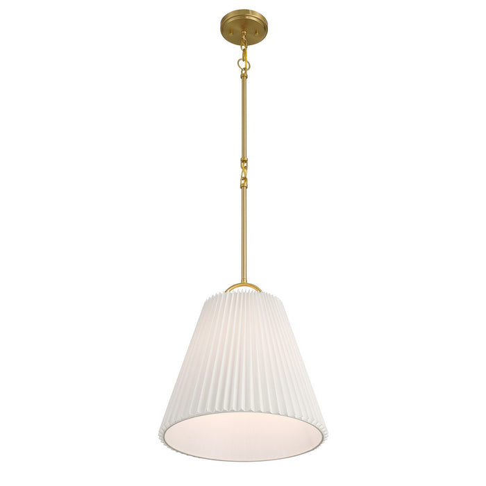 Meridian M7045NB One Light Pendant, Natural Brass