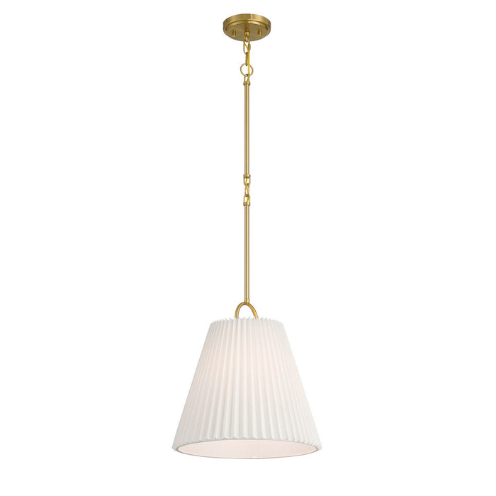 Meridian M7045NB One Light Pendant, Natural Brass